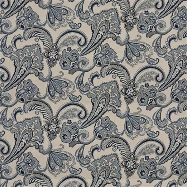 Designer Fabrics K0123A 54 in. Wide Navy; Light Blue; And Beige Floral Foliage Woven Solution Dyed Indoor & Outdoor Upholstery Fabric K0123A - main